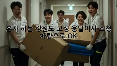 혼자 하는 강원도 고성 용달이사? 소형 차량으로 OK!